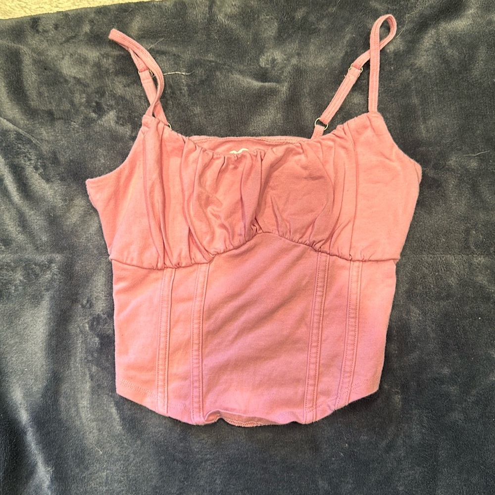 Hollister pink corset top. Euc
